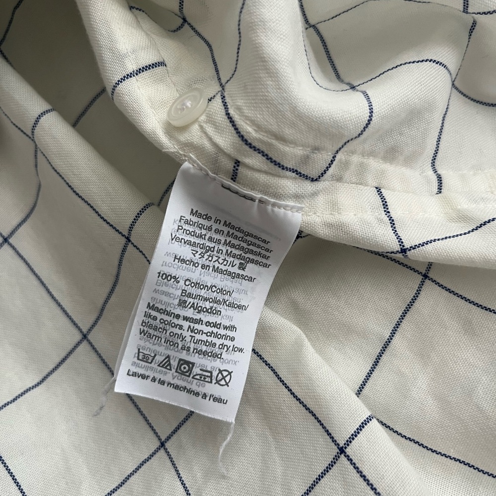 Madewell White Grid Pattern Button Down Shirt - image 7